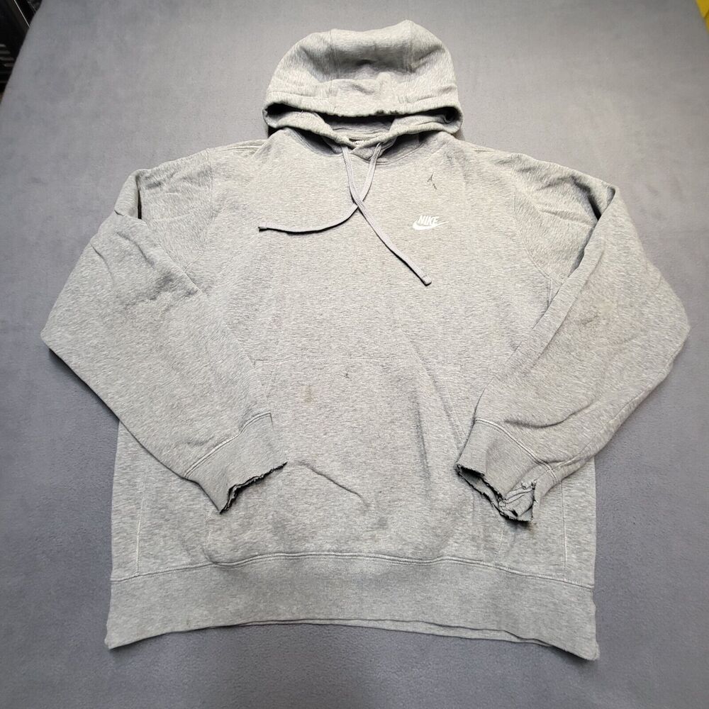 Nike Hoodie Mens M Gray Pullover Sweatshirt Long Sleeve